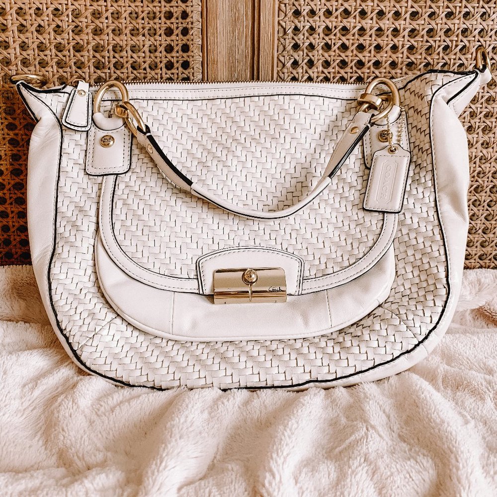Coach Woven Kristen Round Satchel